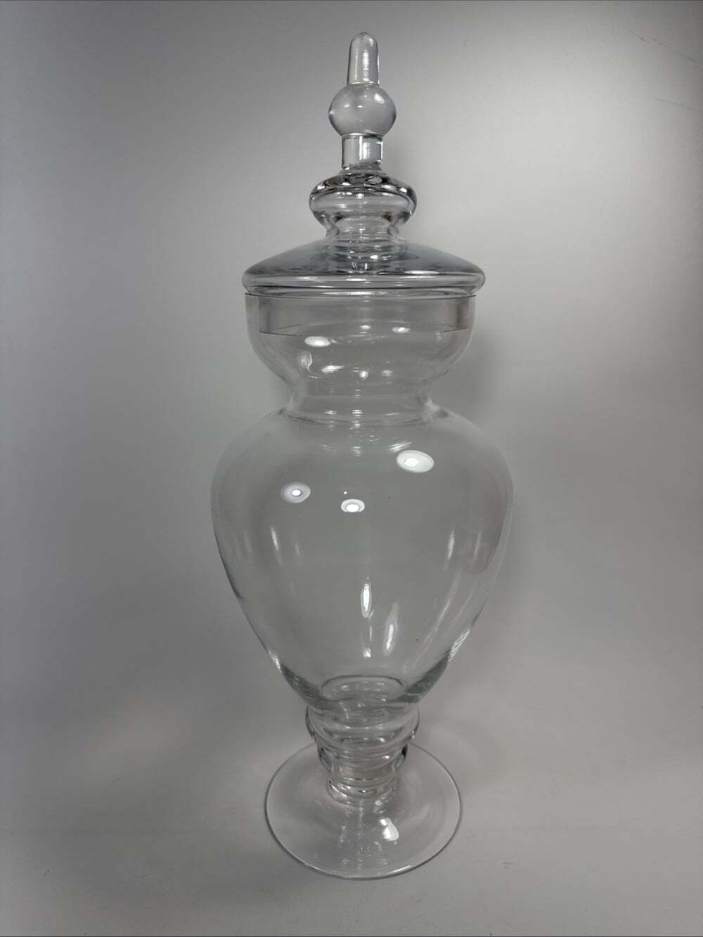 Vtg Large Glass Tall Apothecary Pharmacy Drugstore Display Jar candy dish  17"
